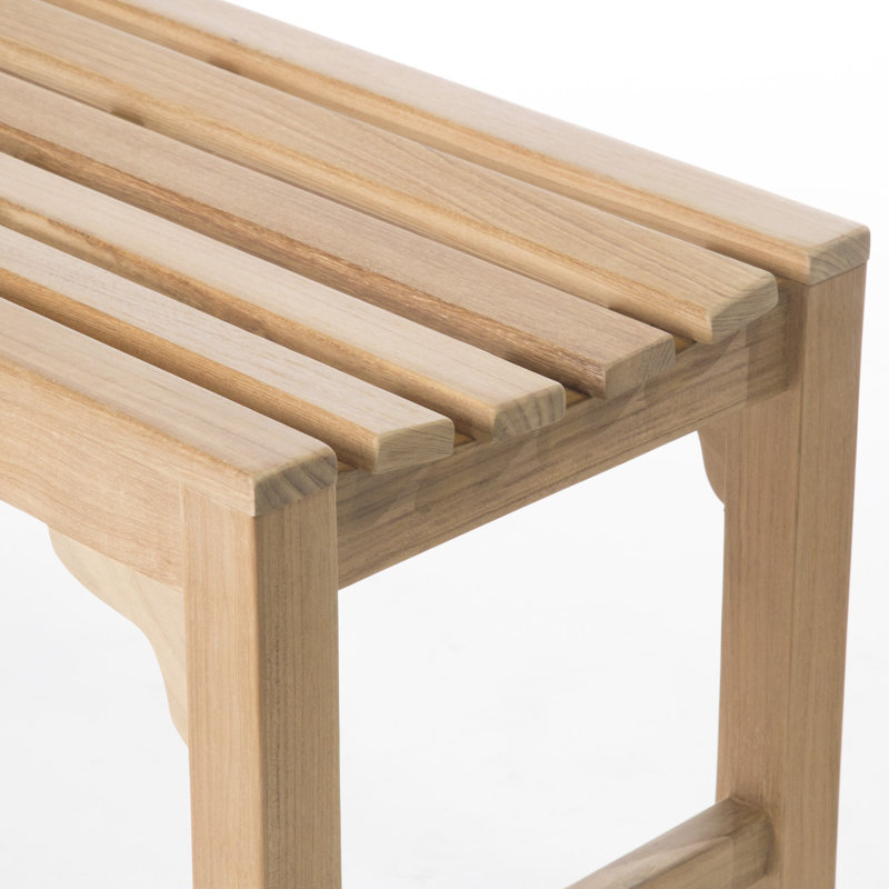 Teak Shower Bench, 17.75" H x 59" W x 15.75" D