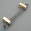 Acrylic Gray and Brass Cabinet and Drawer Pulls-717357658