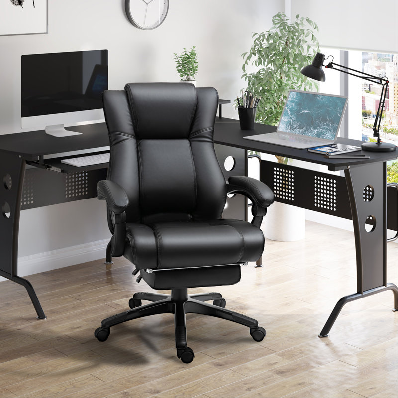 Black High Back Leather Swivel Executive Office Chair
