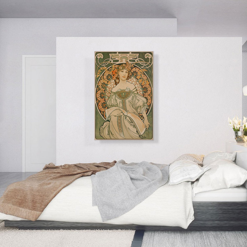«Champenois Imprimeur-Editeur - Green 1897» par Alphonse Mucha, reproduction d'art sur toile tendue