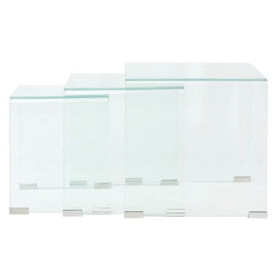 Shauny Glass Top Sled Nesting Tables