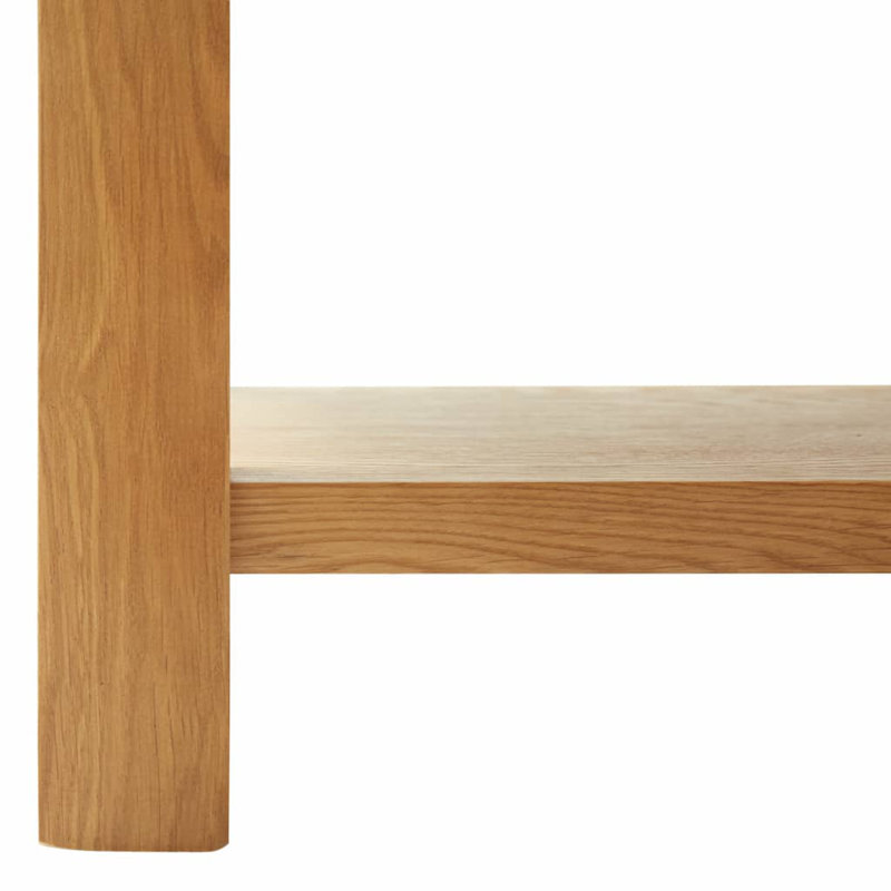 Mier Solid Oak Wood Coffee Table, Dark Brown, 40cm H x 90cm W x 45cm D