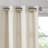 Natural Solid Heathered Grommet Curtain Panel