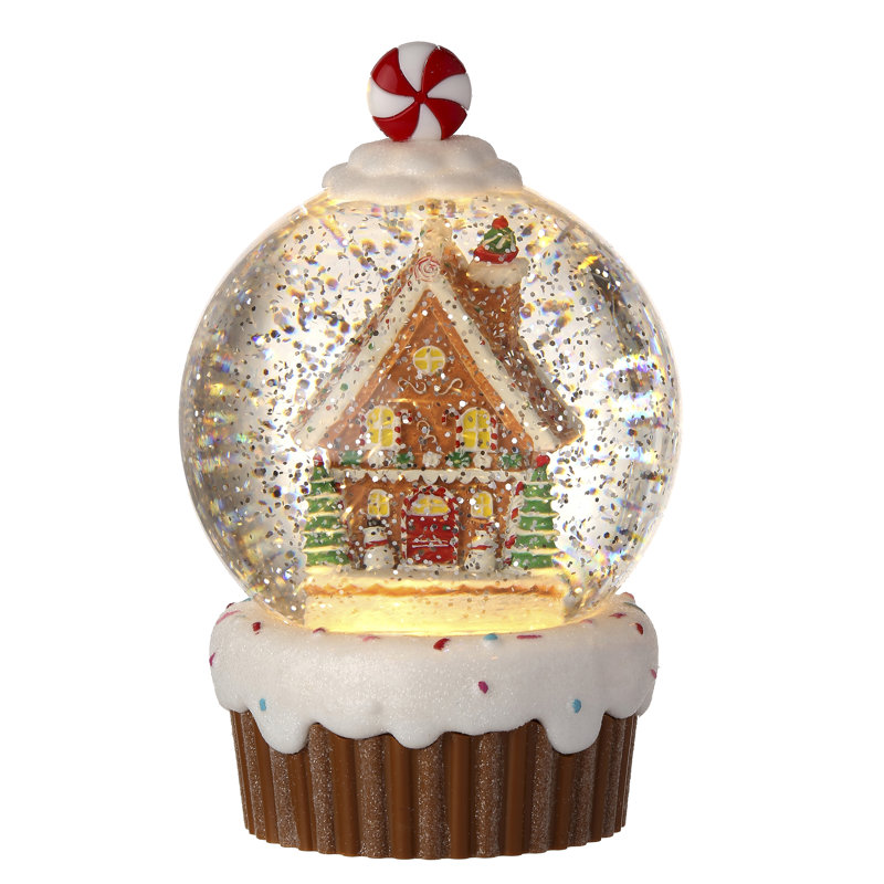 7" LED Gingerbread Cupcake Water Globe