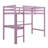 Rubber Wood Loft Bed Frame With Built-In Desk,Safety Guardrail And Ladder-1424732160