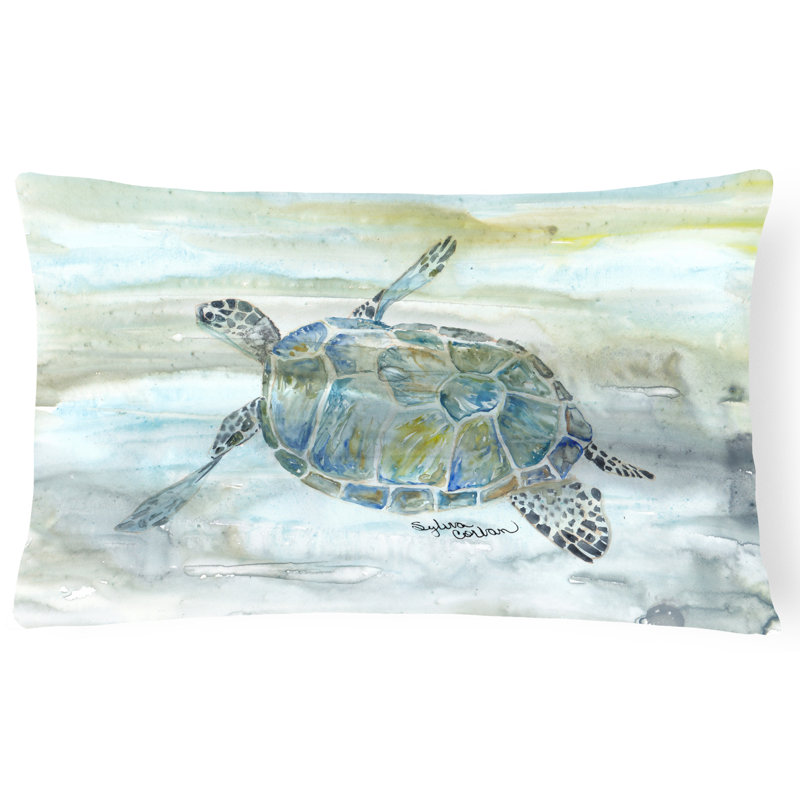  Coussin lombaire intérieur / extérieur aquarelle Sea Turtle