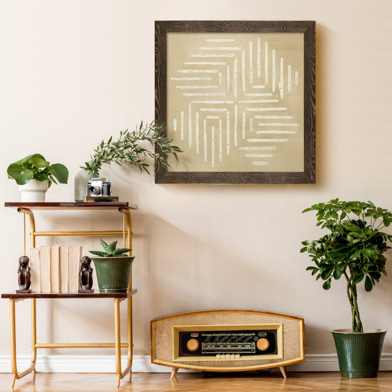 " Sand Stitch III ", 31.5" H x 31.5" W x 1.5" D, Walnut Framed