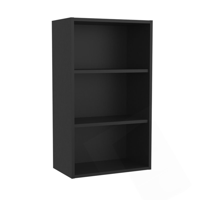 Armoire murale ouverte à 3 niveaux avec tablettes spacieuses Eco 36 pouces, Noir