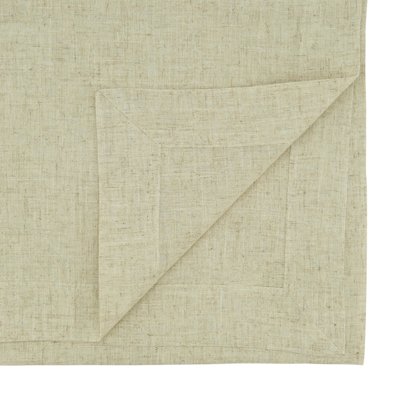 Natural Beige Polyester Plain Hemstitched Table Runner