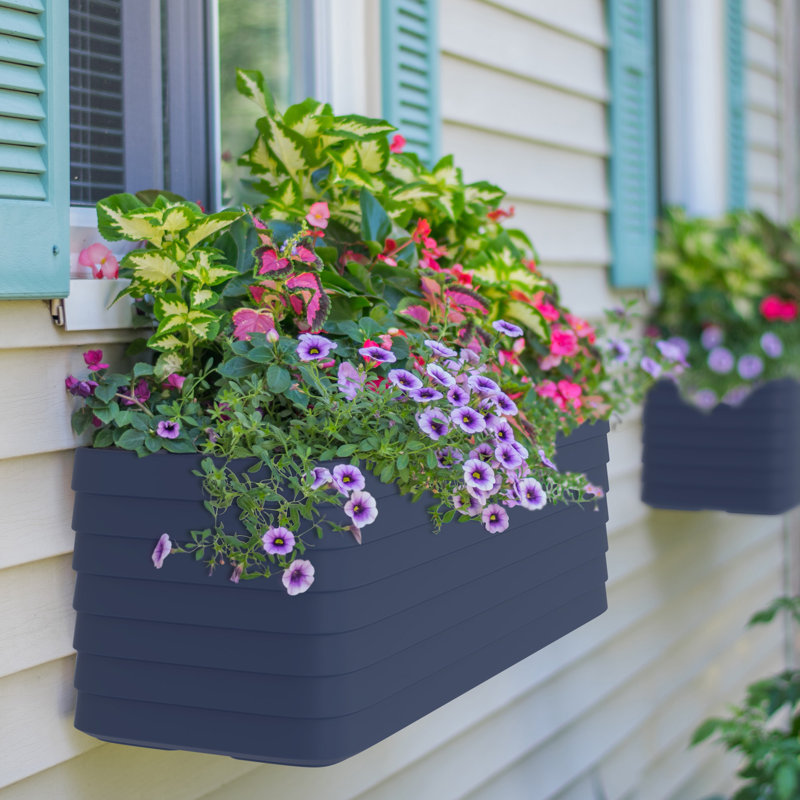 Boîte à fleurs Slat TruDrop, Ardoise, H 12 po x l 35 po x P 13 po