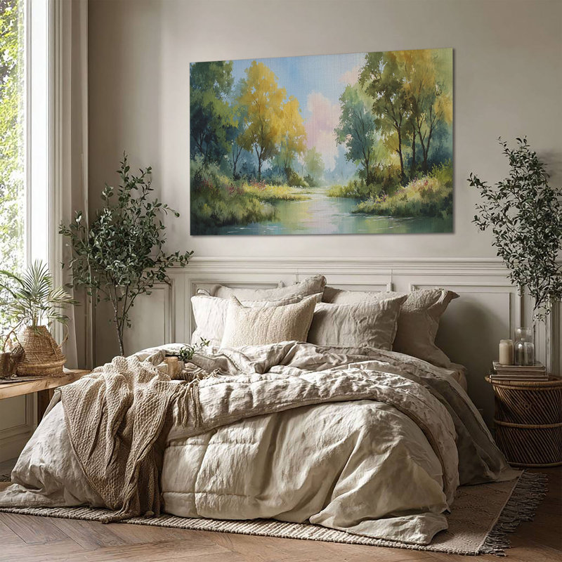 Art mural en toile enveloppée Winter Glow - décor de salon, de chambre à coucher ou de bureau, L 48 po x H 32 po
