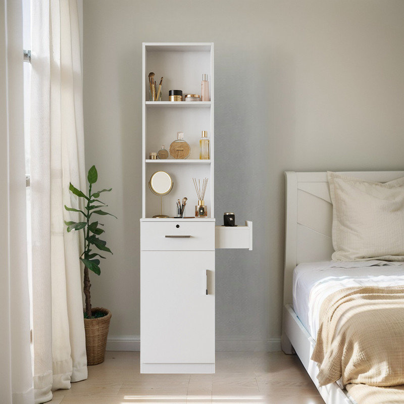 Bureau à cheveux moderne et simple, rangement multicouche, grande armoire de rangement, Blanc