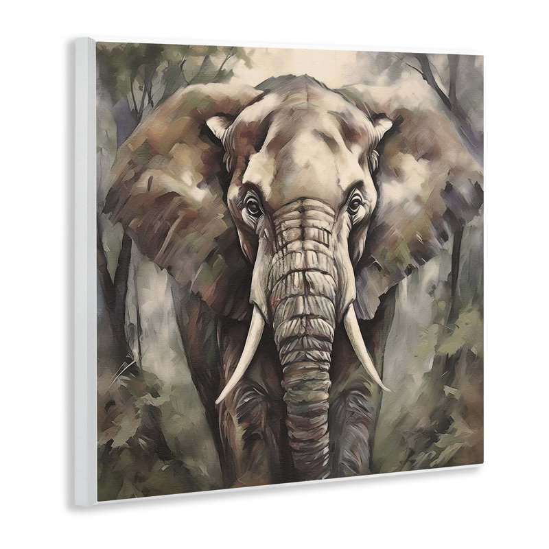 «Grey Elephant Portrait», art mural sur bois par Noah Bay