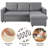 Reversible Sectional Sofa with Pull Out Bed and Storage For Limited Spaces-111009470
