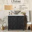 Organisateur de meuble-lavabo 36 po avec lavabo en céramique, ensemble d'armoire de rangement, espresso rétro (ancien SKU: SV000004AAE-2)-121294550