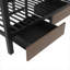 Structure de lit superposé simple pour les petits espaces de chambre à coucher Métal noir profond avec tablettes de rangement Bande lumineuse à DEL et multiprise USB-129460991