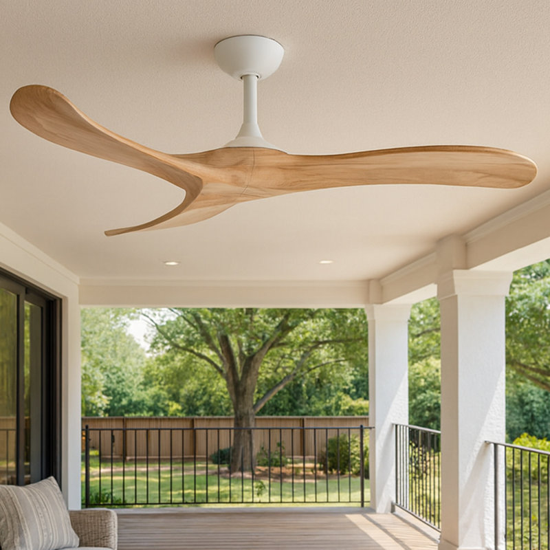 Hinkley Fan Swell 48" Smart Fan, 48" Wide, Natural, Matte White