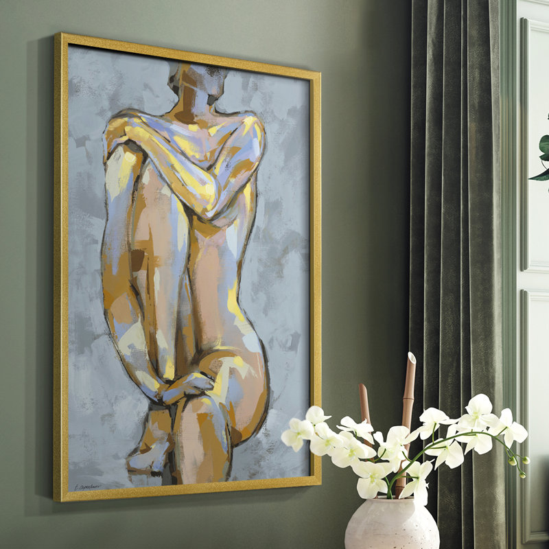 Grey Maiden I, reproduction encadrée - bois massif, Encadrement doré, H 10 po x l 8 po