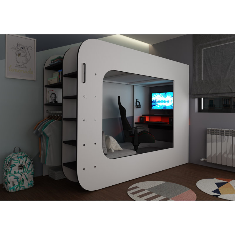 Marley Bunk Bed, European Single (90 x 200 cm), White/Grey
