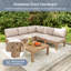 Ensemble de conversation modulaire de patio pour 6 personnes avec coussins, ensemble de conversation de 7 pièces HiPS-785953954-785953958