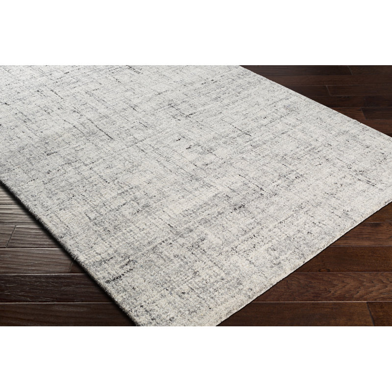 Wool Area Rug in Gray, Rectangle 8'10" x 12'
