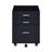 Rectangular Mobile Cabinet With 3 Drawers