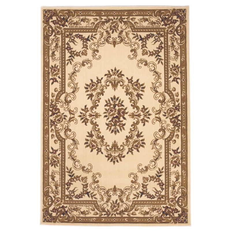 Tapis ivoire Corinthian Aubusson, Rectangle 9 pi 10 po x 13 pi 2 po