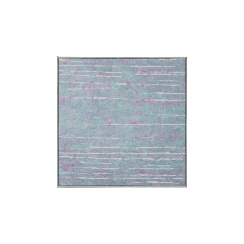 Machine Washable Gray Area Rug, Square 8'