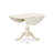 5 Piece Kitchen Table Set for 4 Includes a Round Dining Room Table with Dropleaf and 4 Gray Linen Fabric Parsons Dining Chairs, Linen White-119207756-130780524-130780525