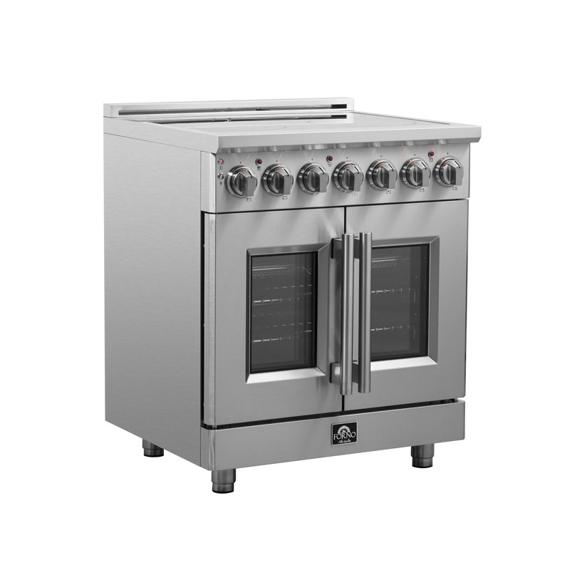 Cuisinière électrique 30 pouces Alta Qualita Massimo, porte française, 5 éléments, 4,32 pieds cubes avec friteuse à air