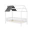 Lit simple en bois avec clôture-1820504814