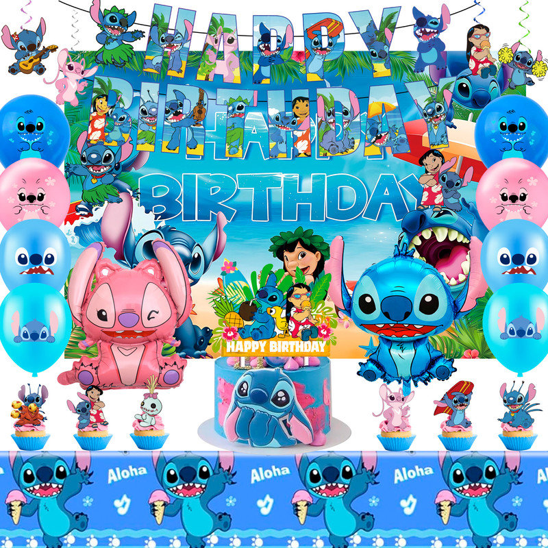 Stitch Birthday Party Supplies,36 Pcs Stitch Party Decorations