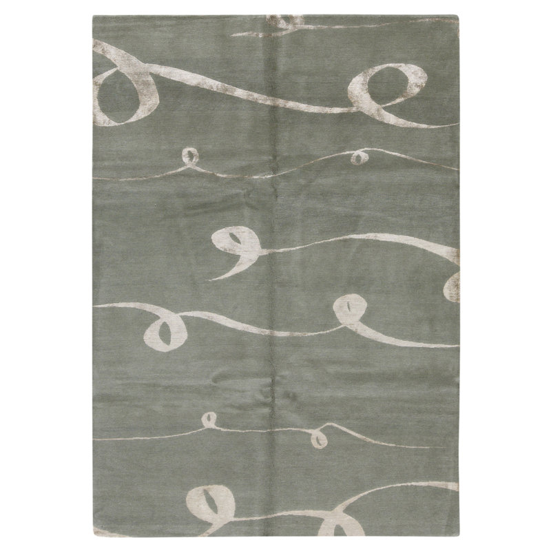 High-Quality Hand-Knotted Seafoam Area Rug