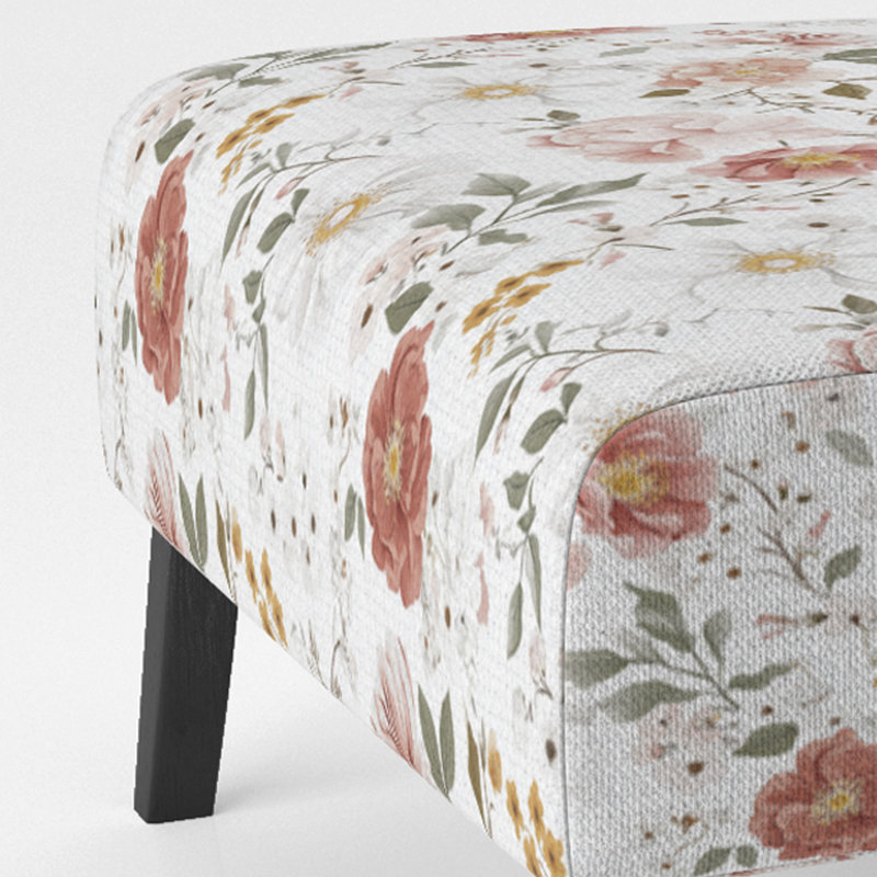 Fauteuil de chambre Floral, Pantoufle sans accoudoirs