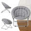 Ensemble de 2 chaises à soucoupes rondes pliantes et méridiennes rembourrées pour la chambre du salon-1115791287