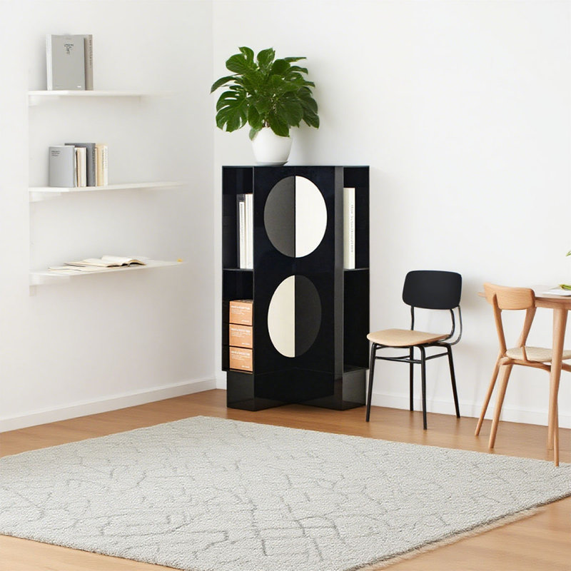 Armoire d'angle en acrylique noir et blanc