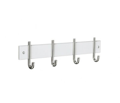 Wall mounted 4 hook rack 