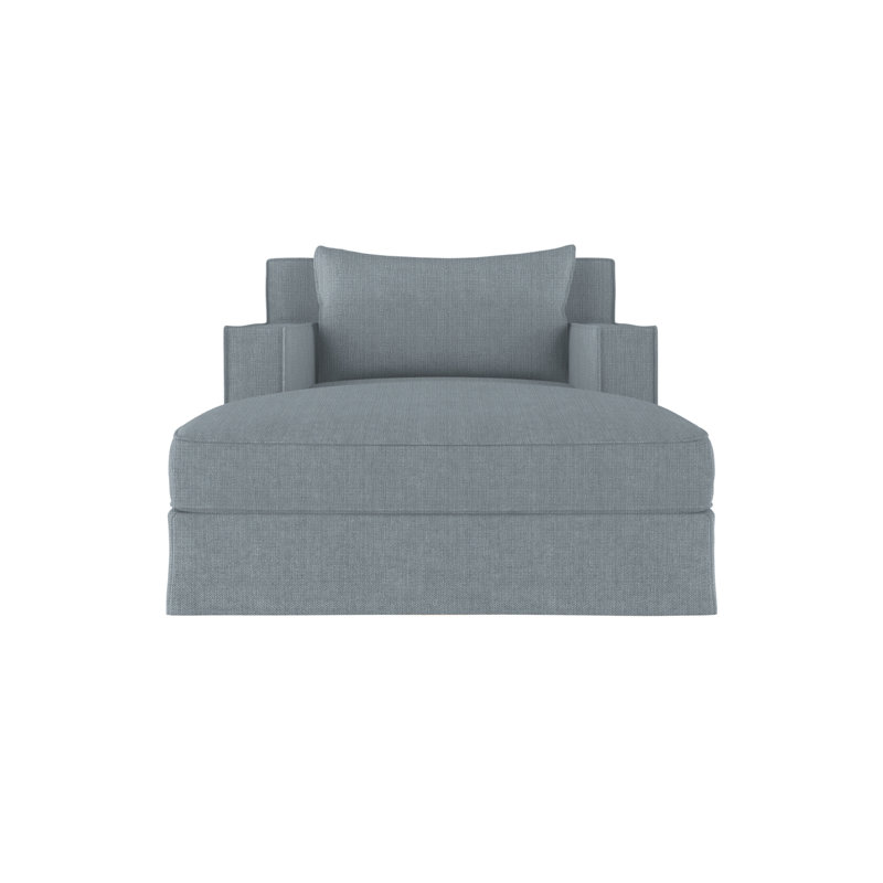 Mulberry Chaise Lounge, Plush Velvet Silver Streak, Weathered