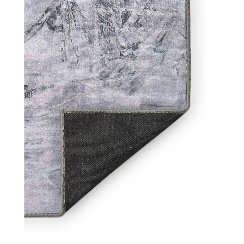 Tapis en polyester tissé à la machine en vert mystique, Rectangle 2 pi x 3 pi