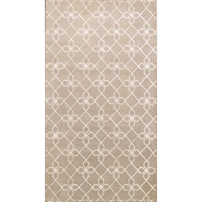 Tapis brun clair en laine / soie touffeté à la main Nelly