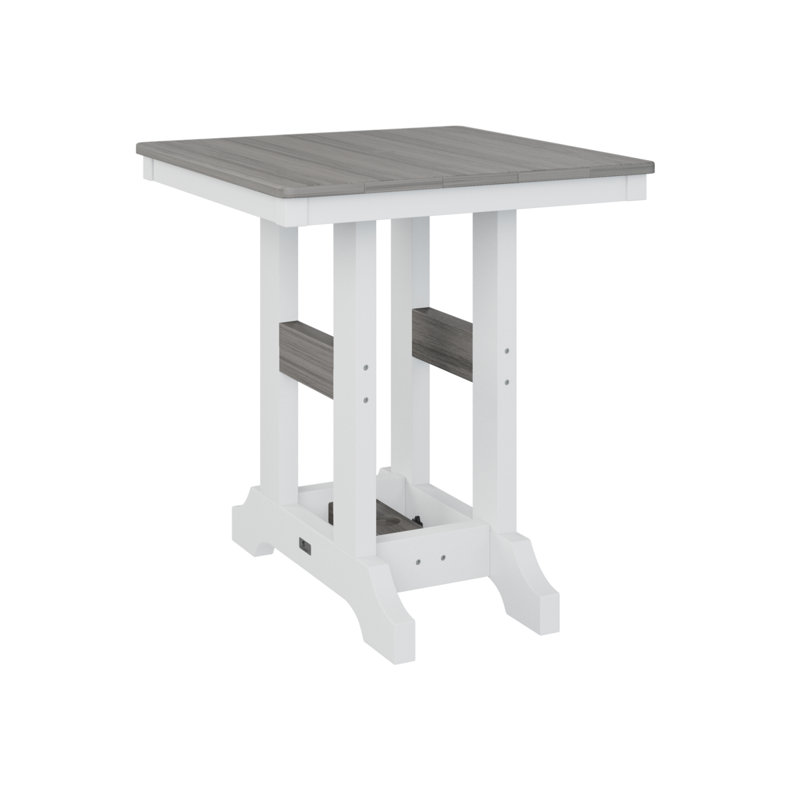 Table de bar carrée 28 po Berlin Gardens Garden Classic, Bois flottant gris, H 39,5 po x l 28 po x P 28 po