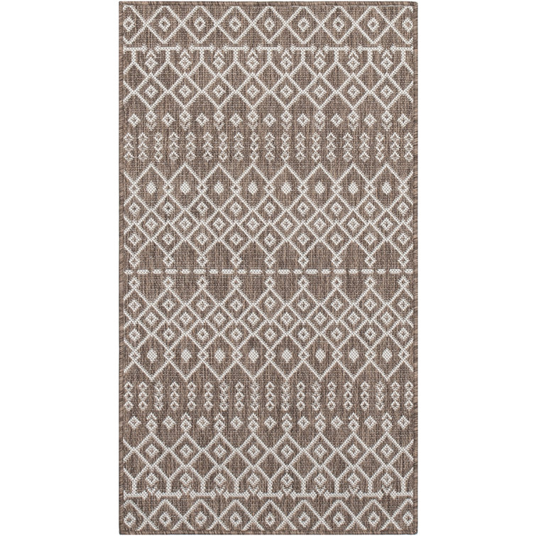 Marshanna Nord Trellis Brown/Taupe Indoor/Outdoor Flat-Weave Area Rug