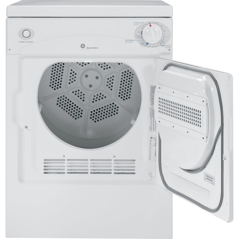 White Portable Front Loading Electric Dryer with Drying Rack