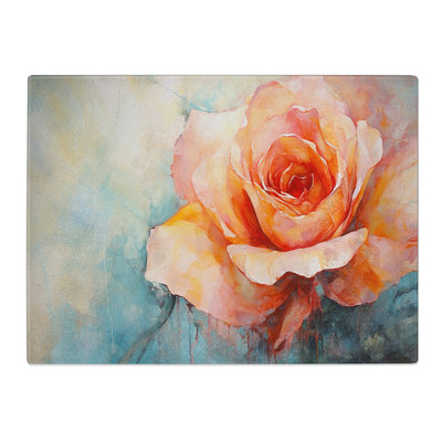 Rose Abstract No.2  Glass Chopping Board