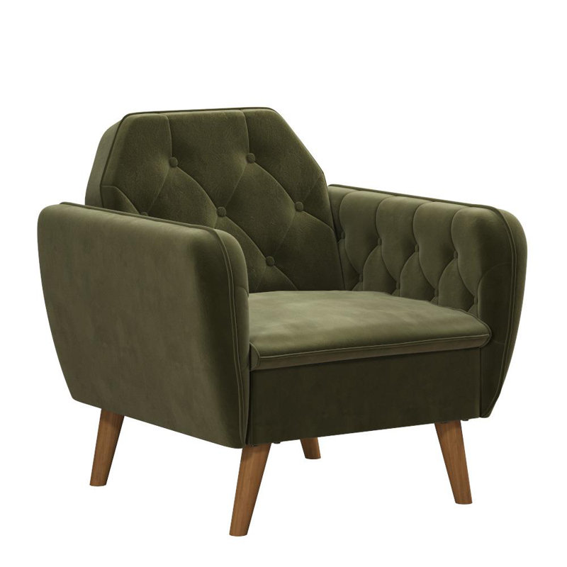 Velvet Armchair, Green