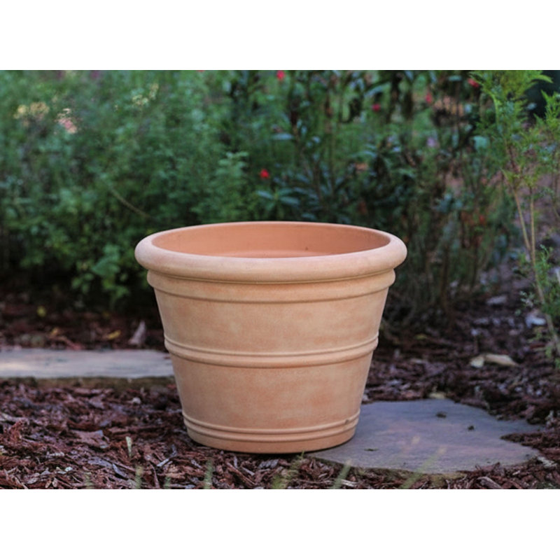 Pot de fleurs en béton à bord roulé, grand format - Intérieur/Extérieur, 24,0 po x 17,0 po