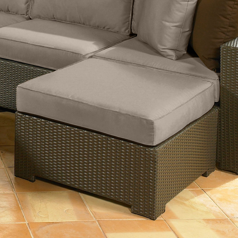 Sunbrella® Outdoor Ottoman Cushion, 3.5" H x 23.5" W x 20.5" D, Sunbrella® Cast Ash