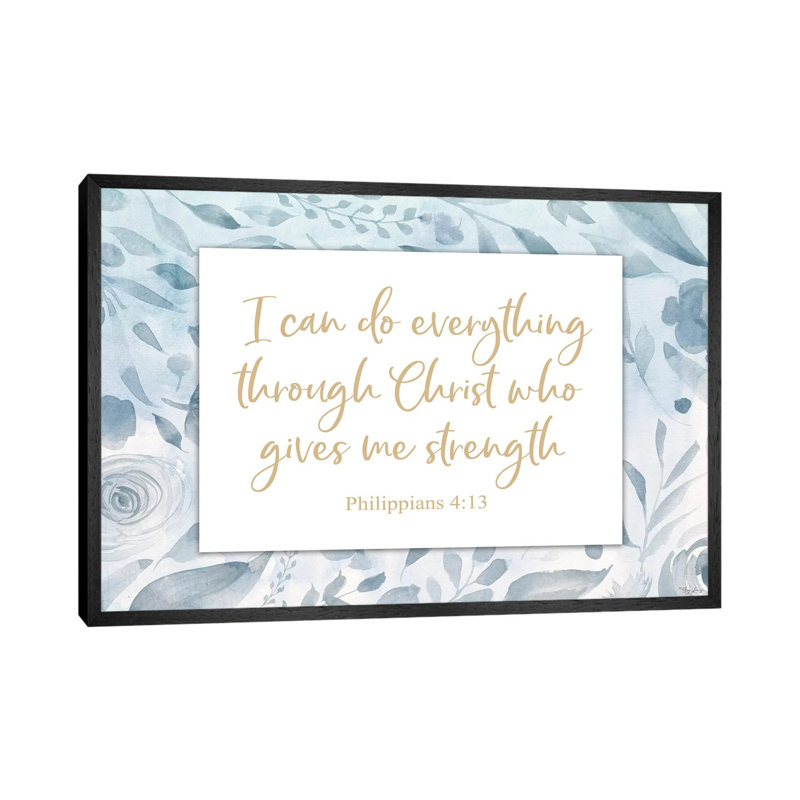 Christ Strength by Gigi Louise - Print on Canvas, 101.6cm H x 152.4cm W x 3.81cm D, Black Framed
