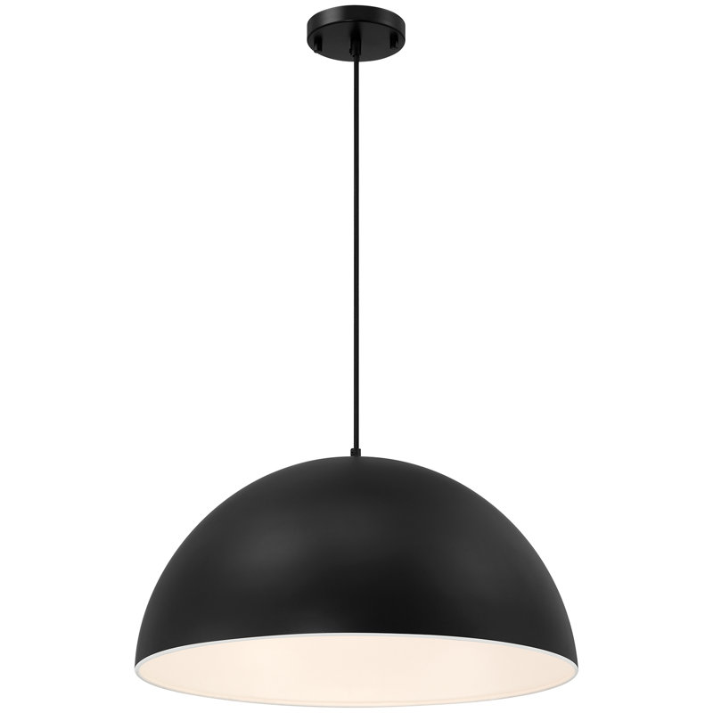 Luminaire suspendu 1 lumière Mader, Noir mat, Noir mat