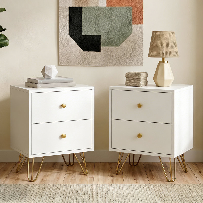 Ensemble de tables de bout Borg, Blanc